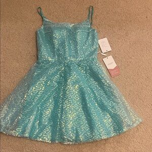 Elegant Blue Sequin Dress